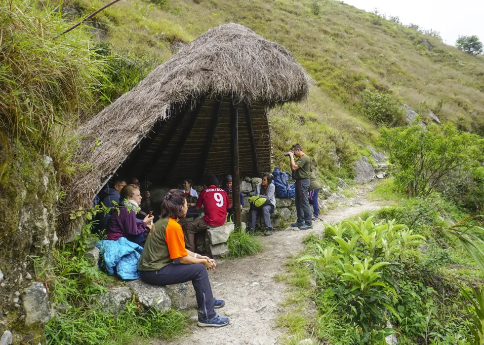 Foto de la ruta camino inca coto 2 dias a Machu Picchu lugar de descanso